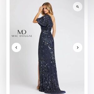 Mac Duggal Navy Sequin Dress